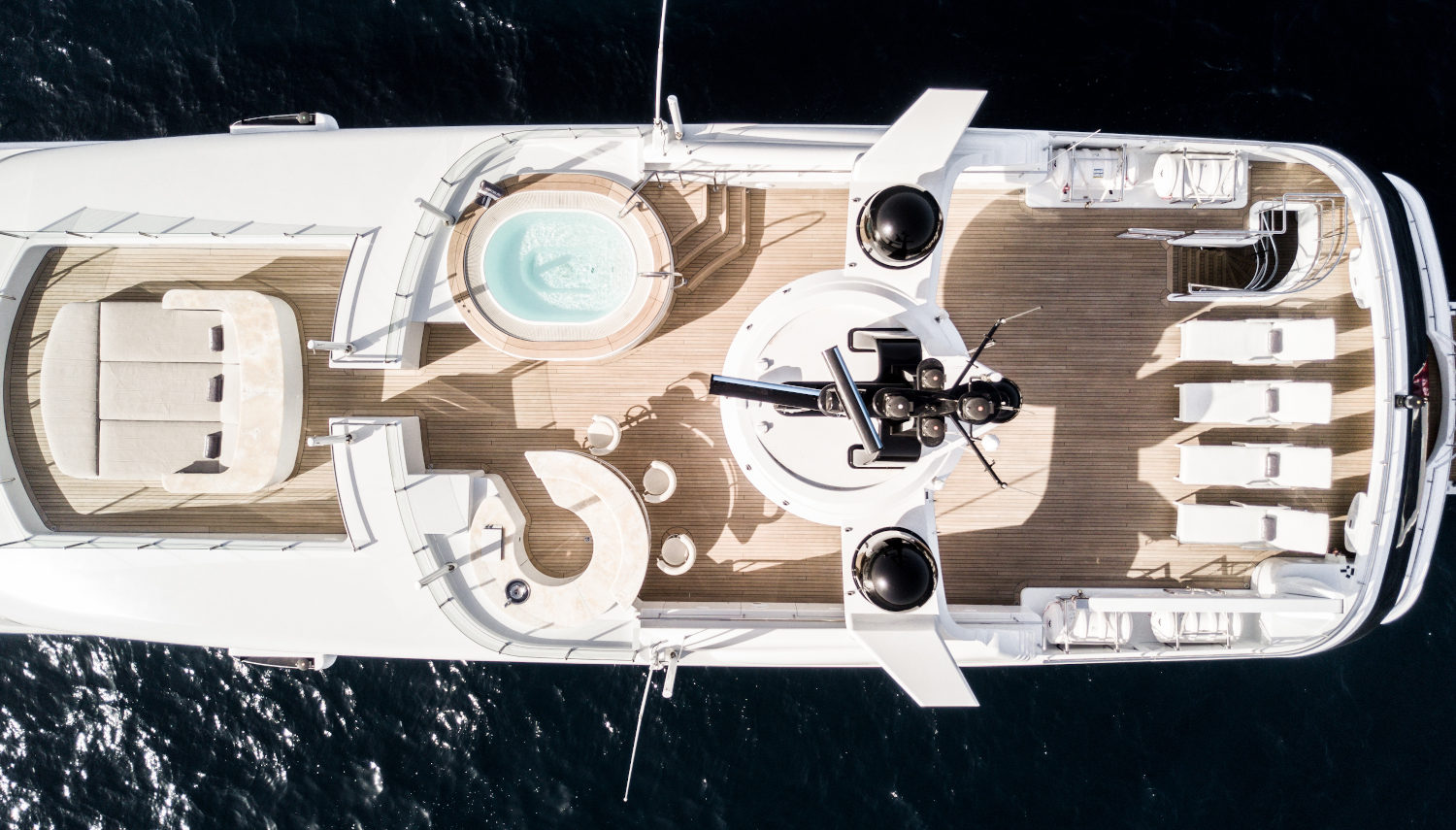 Vripack - Amadeus-I - Eagle view - Sundeck - Jacuzzi and sunbathing area - Super yacht for charter