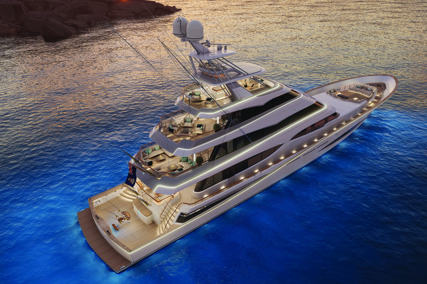 Project 406 - Sportfish - Vripack Yacht Design - Royal Huisman - Exterior - Top view right