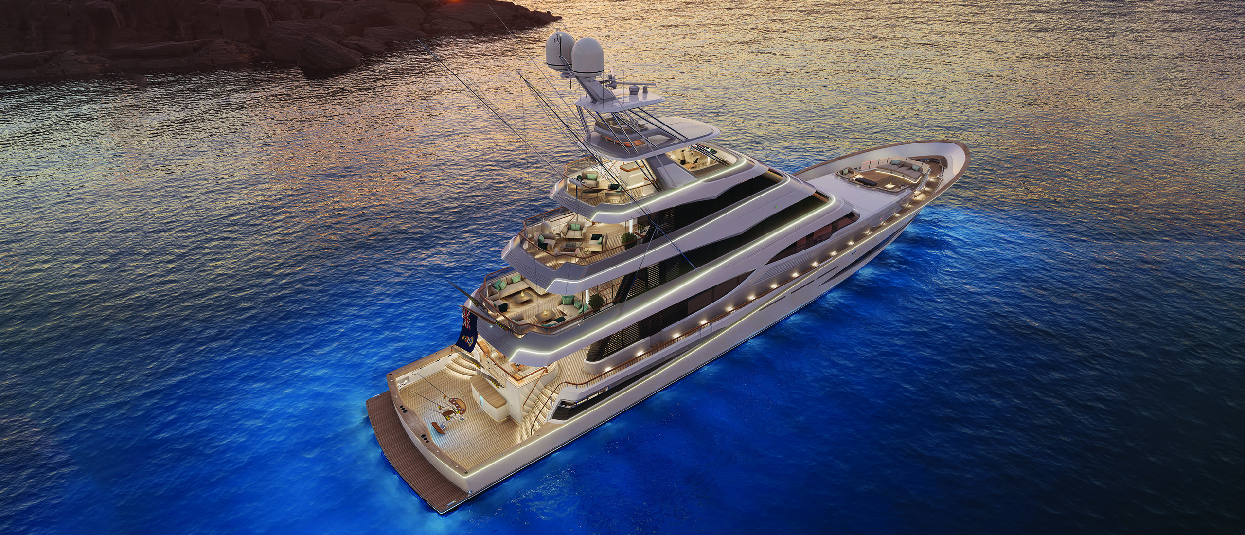 Project 406 - Sportfish - Vripack Yacht Design - Royal Huisman - Exterior - Top view right