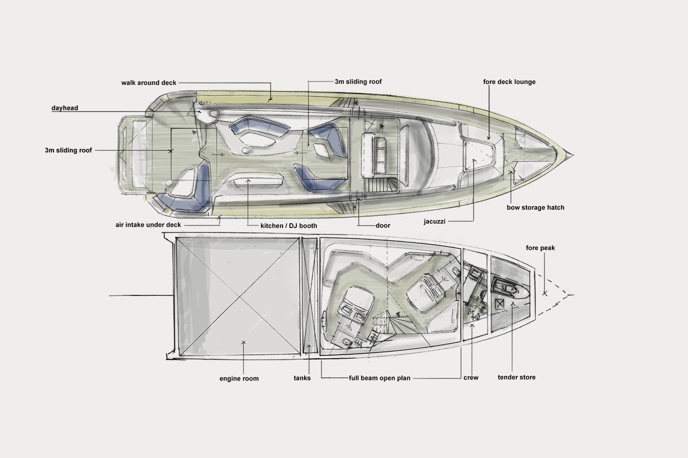 General arrangement Project Meteor - Vripack Design - Van der Valk Shipyard - Adaptive Design