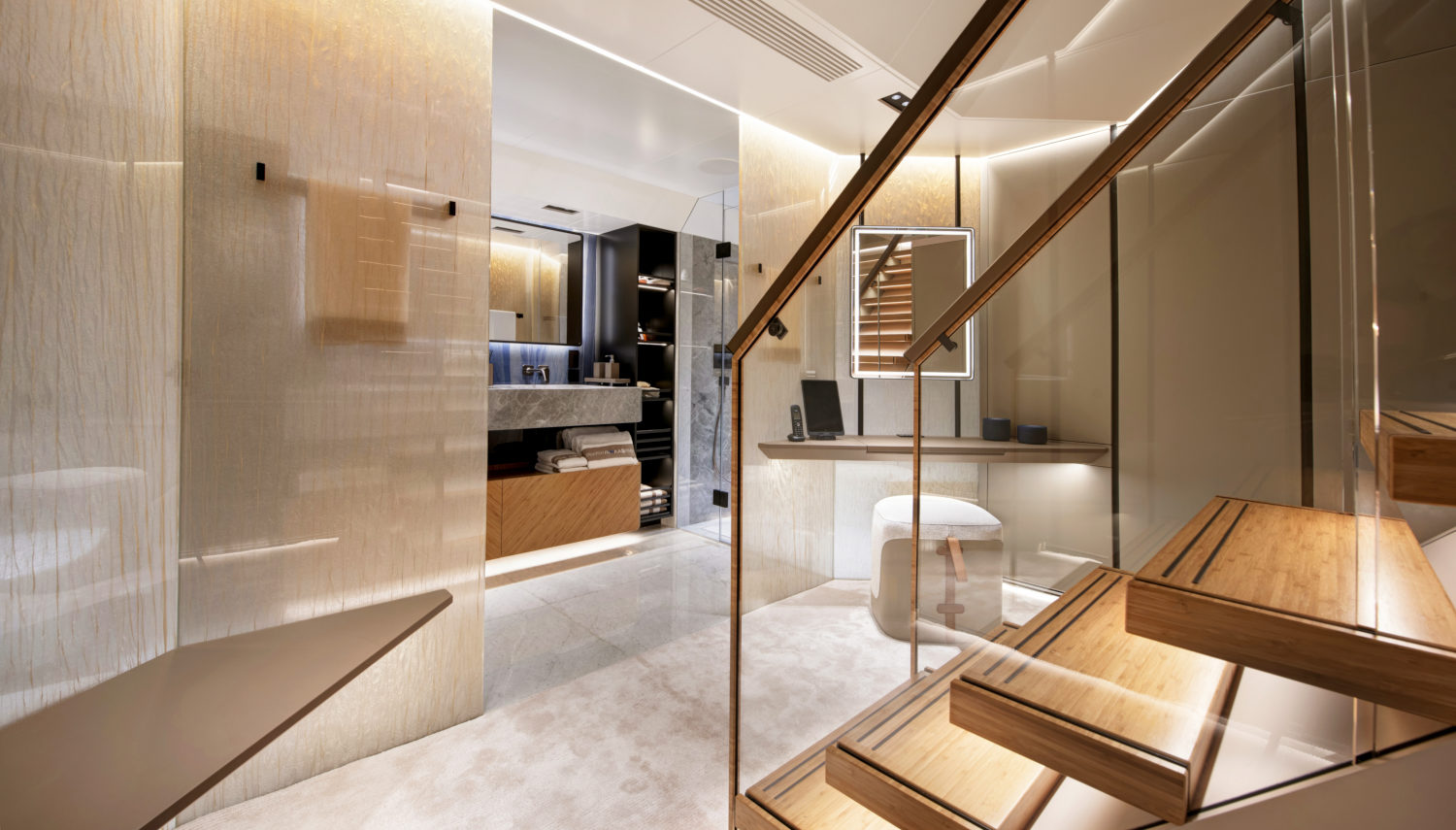 Al Waab - 55m superyacht - Interior Design - Master Bathroom