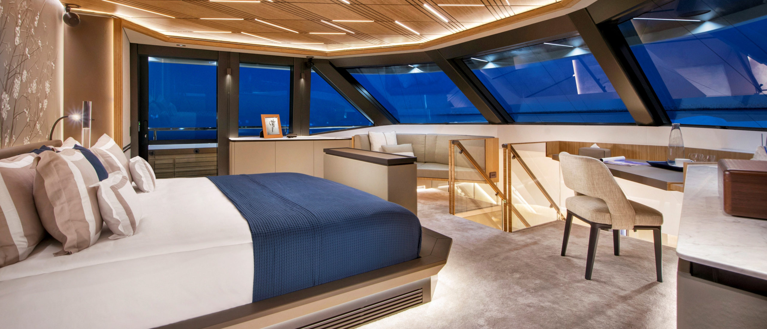 Al Waab – 55m superyacht – Interior Design – Master room – Vripack Design – Award winning