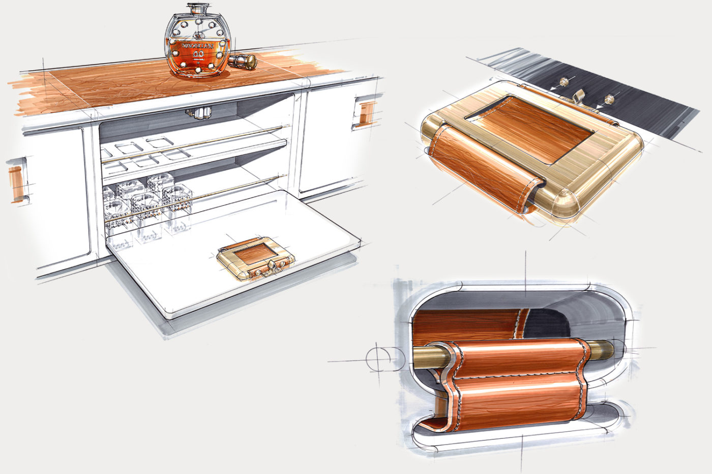 Vripack Design - Detail sketching of the furniture - 3D sketches